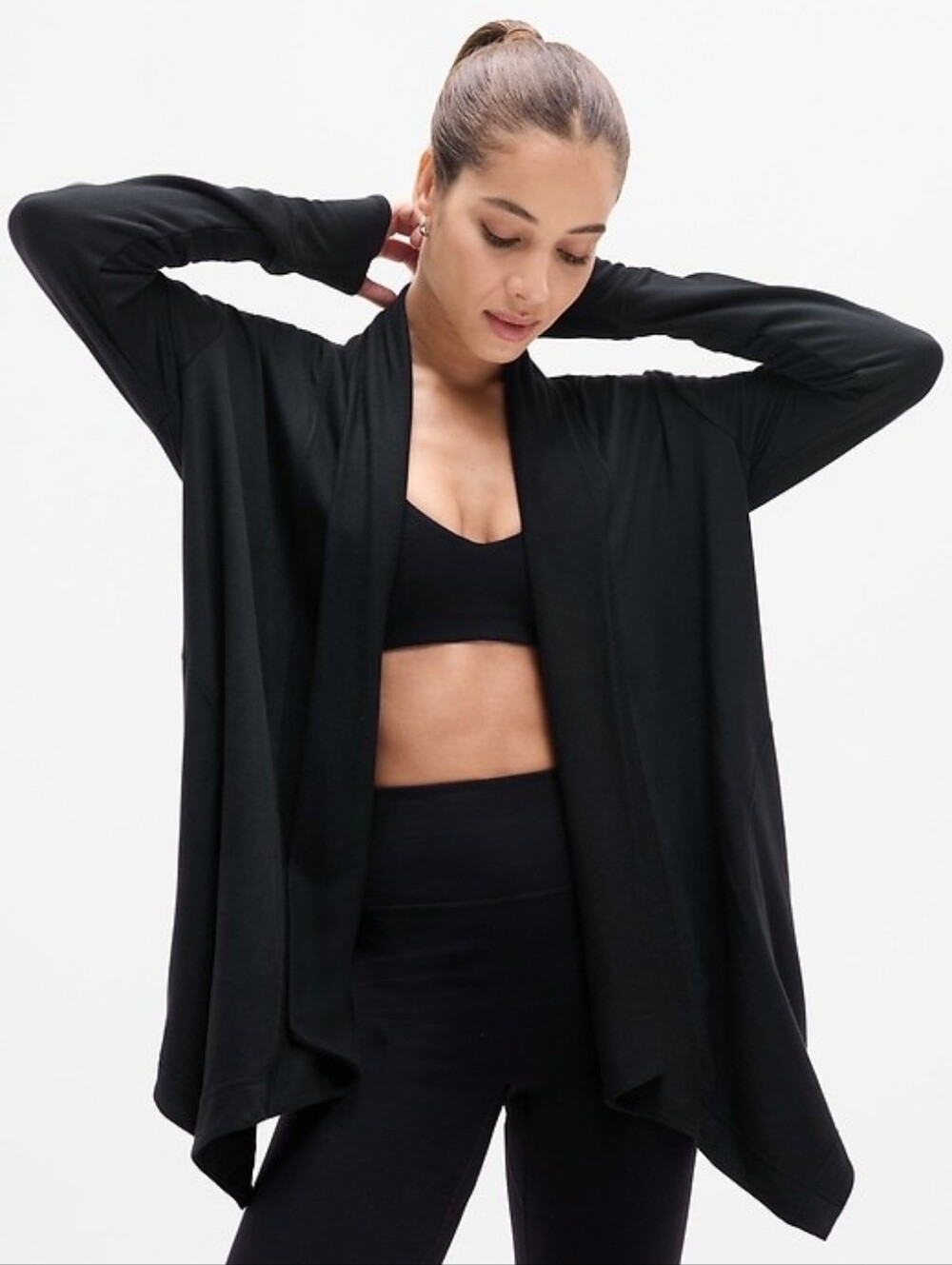 Athleta Pranayama Restore Wrap Cardigan Black